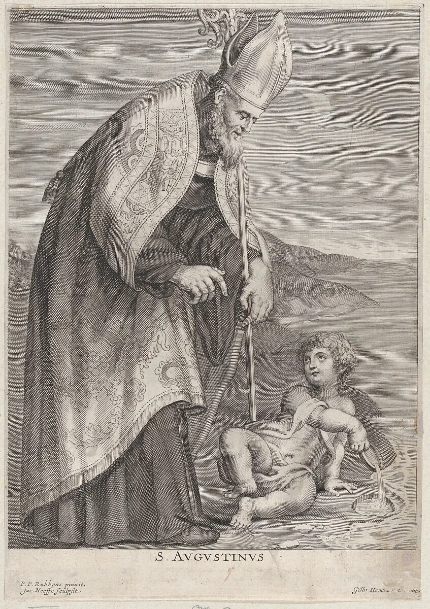 Saint Augustine, appearing to a child on a beach — Peter Paul Rubens|Jacobus Neefs|Gillis Hendricx