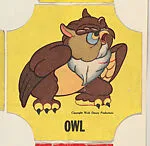 Owl, from the Disney Cartoon Characters bread end labels series (D290-6) — Walt Disney Productions
