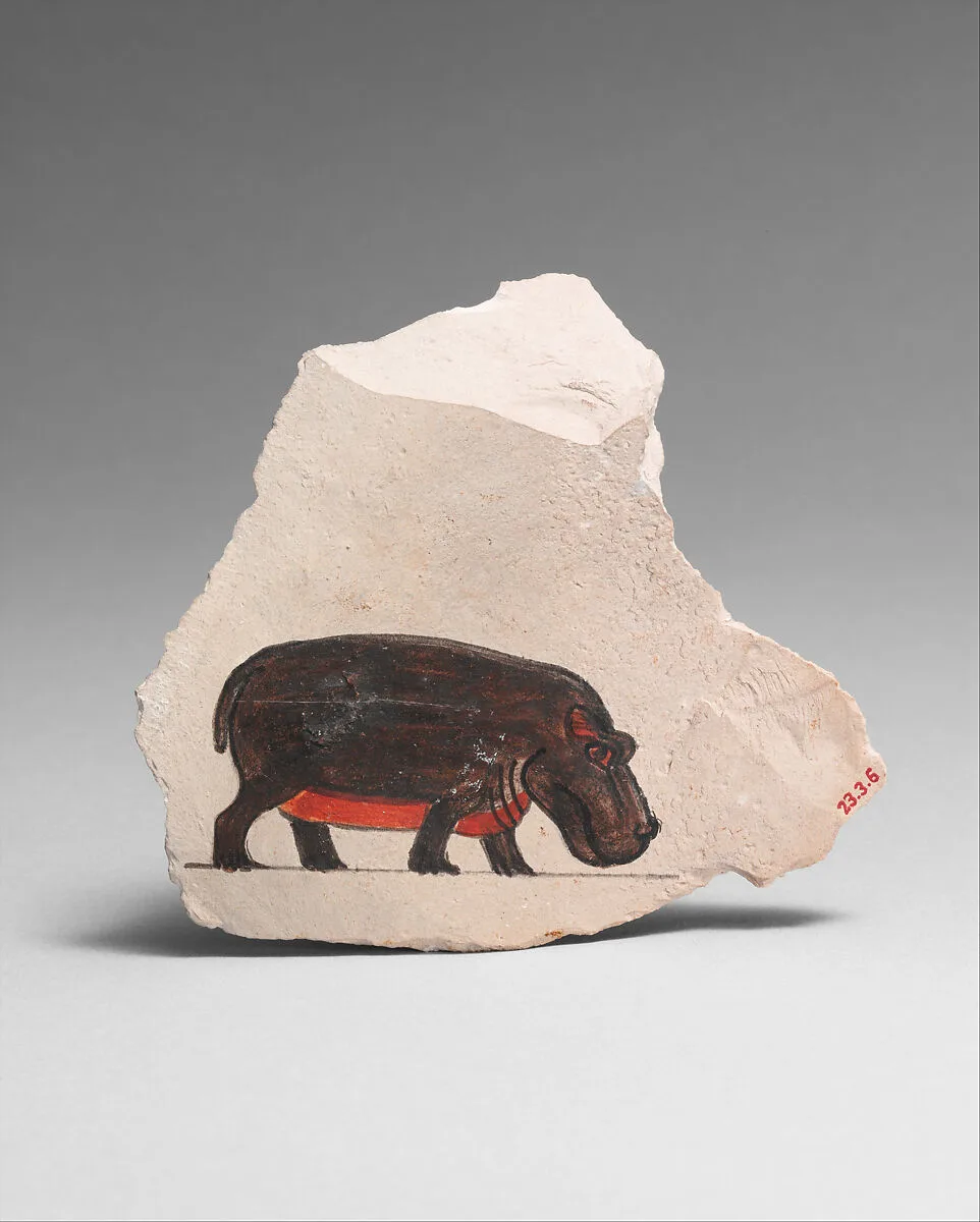 Artist's Painting of a Hippopotamus — Unknown