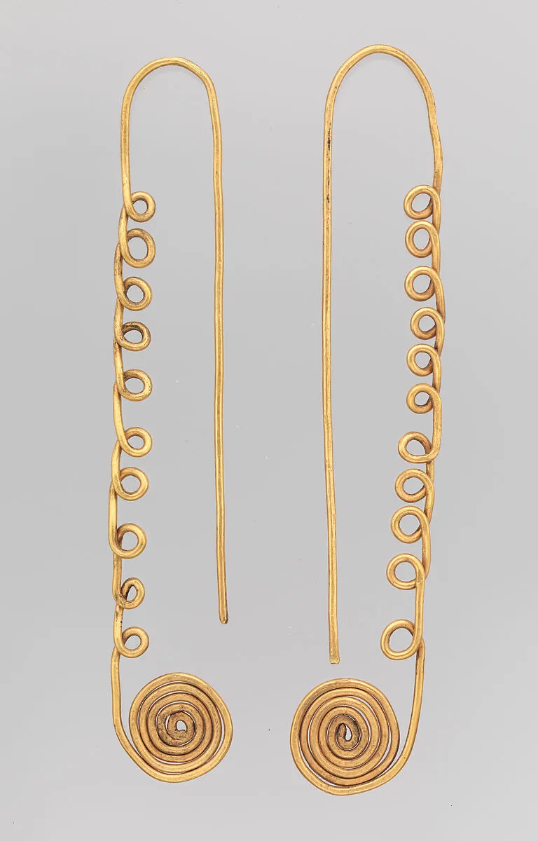 Pair of Gold Ear Ornaments — Unknown