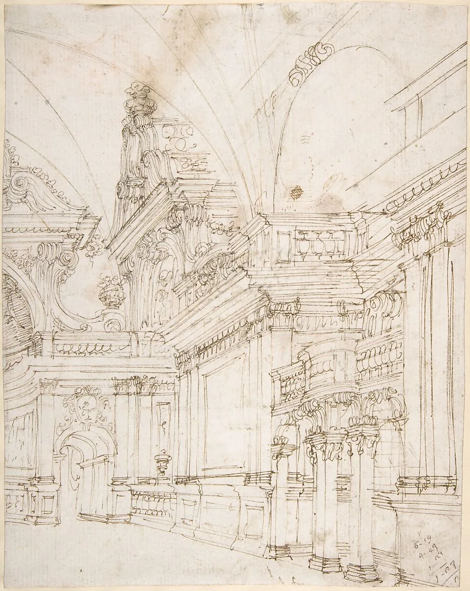 Sketch of a Palace Interior. — Antonio Galli Bibiena|Ferdinando Galli Bibiena