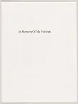 In Memory of My Feelings: A Selection of Poems