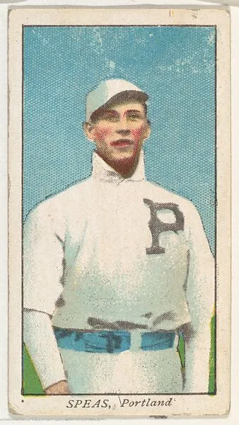 Speas, Portland, from the "Obak Baseball Players" set (T212), issued by the American Tobacco Company to promote Obak Mouthpiece Cigarettes — American Tobacco Company