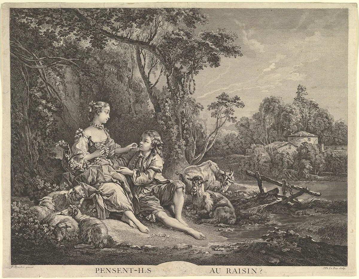 Pensant-ils au Raisin? (Are They Thinking About the Grape?) — Jacques Philippe Le Bas|François Boucher