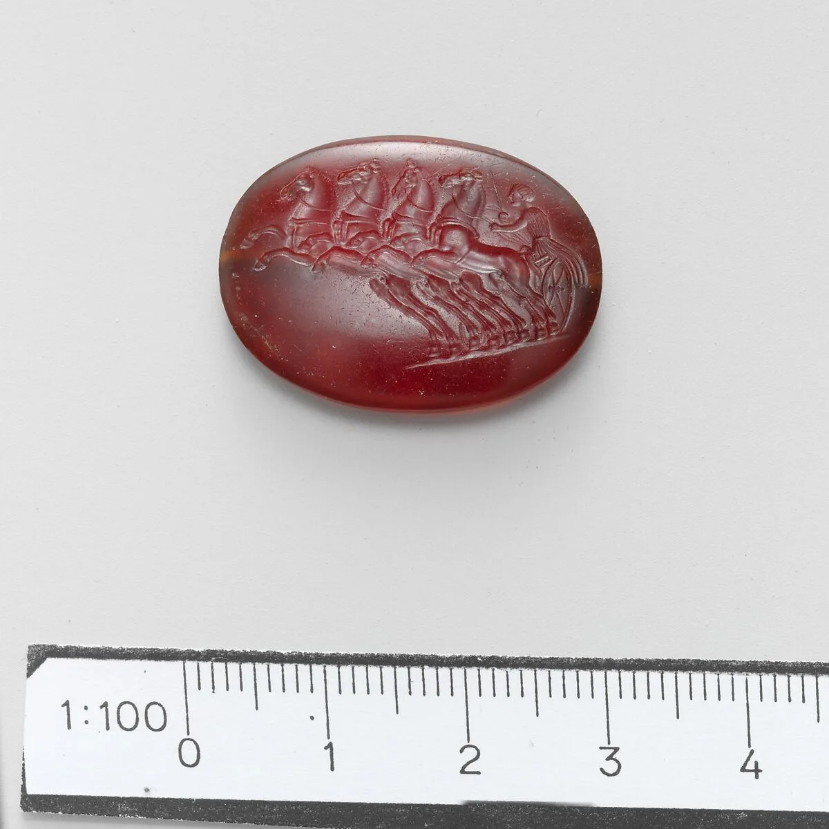 Carnelian flat scaraboid — Unknown