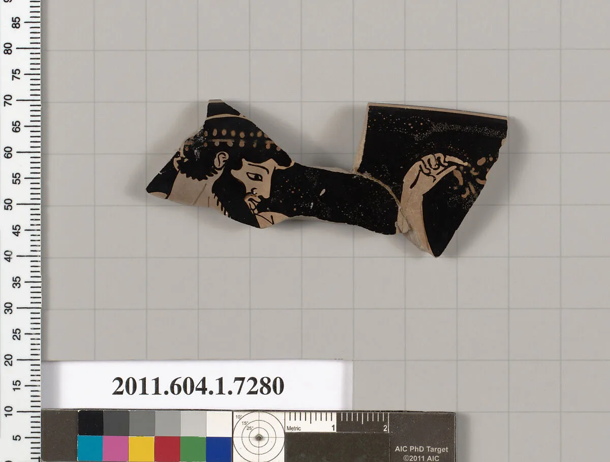 Terracotta rim fragment of a kylix (drinking cup) — Unknown