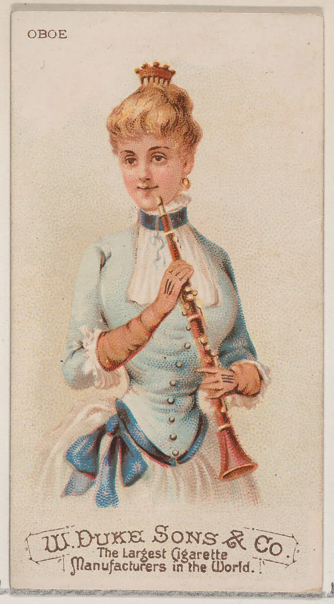Oboe, from the Musical Instruments series (N82) for Duke brand cigarettes — W. Duke, Sons & Co.|Schumacher & Ettlinger
