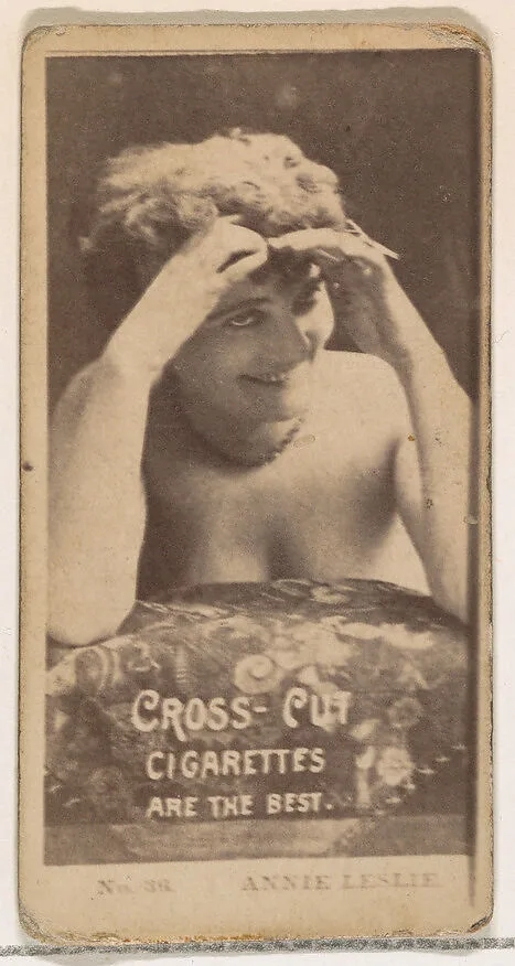 Card Number 36, Annie Leslie, from the Actors and Actresses series (N145-2) issued by Duke Sons & Co. to promote Cross Cut Cigarettes — W. Duke, Sons & Co.