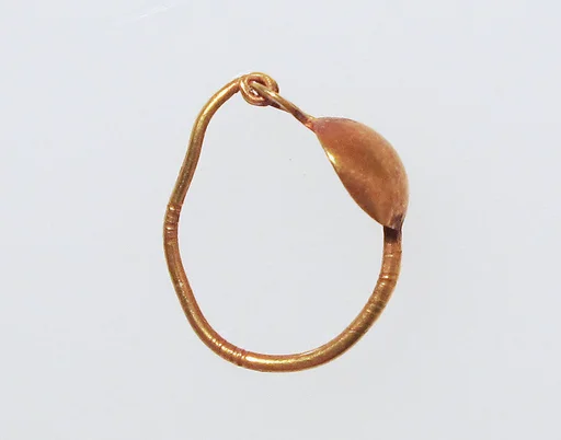 Earring with plain loop and disc