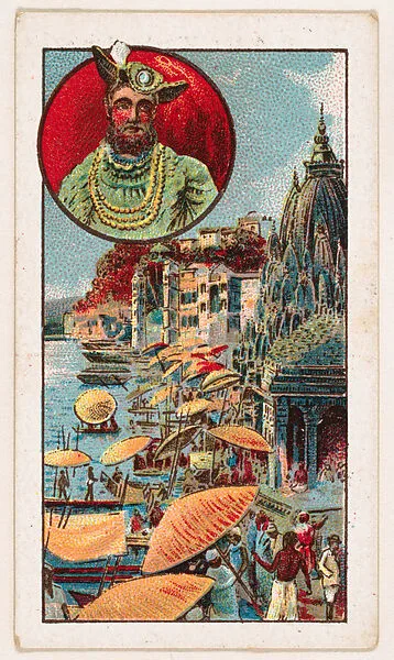 Bonares, Pilgrims to the Ganges, Rajah or Indian Prince, bakery card from the Around the World Series (D92), issued by White Star Bakery — White Star Bakery