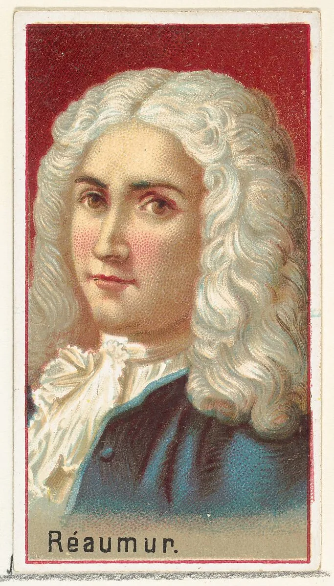 René Antoine Ferchault de Réaumur, printer's sample for the World's Inventors souvenir album (A25) for Allen & Ginter Cigarettes — Allen & Ginter