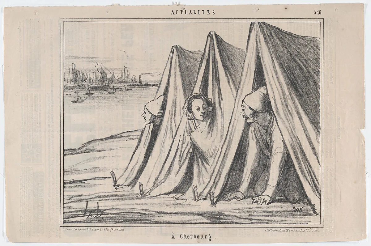 À Cherbourg, from Actualités, published in Le Charivari, August 11, 1858 — Honoré Daumier