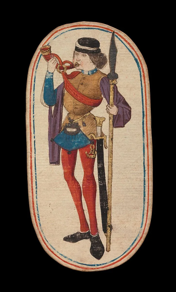 Knave of Horns, from The Cloisters Playing Cards — Unknown