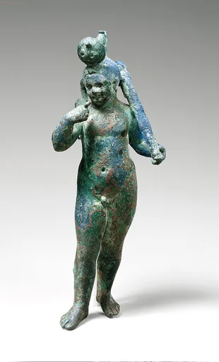 Harpokrates in an Egyptianizing Crown and holding the club of Herakles