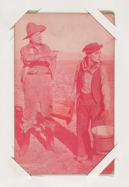 Buster Keaton and Howard Truesdale in "Go West" from Western Stars or Scenes Exhibit Cards series (W412) — Unknown