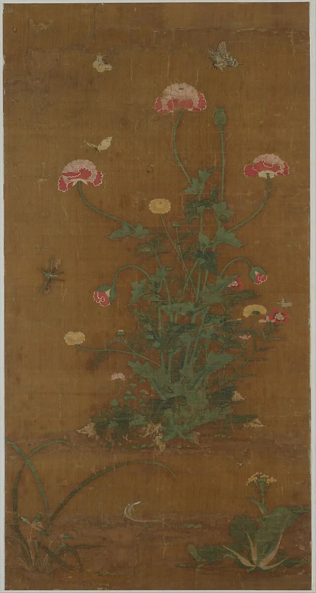 元/明 呂敬甫 花蝶圖 軸 |Flowers — Lü Jingfu