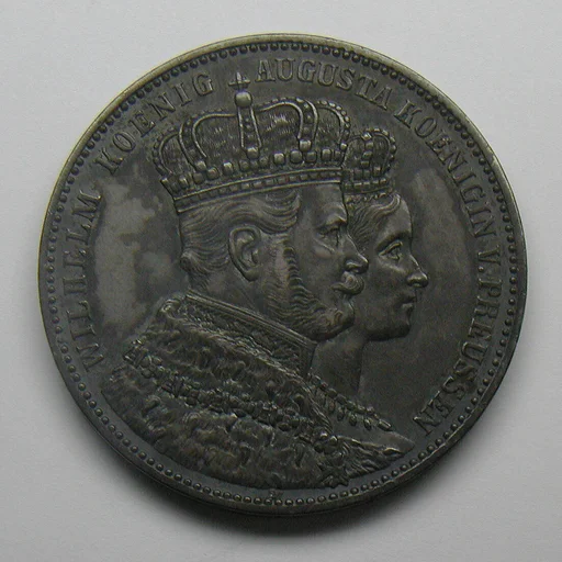Coronation thaler of King William I and Queen Augusta of Prussia