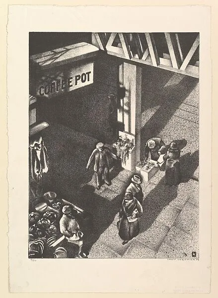 First Avenue Market — Louis Lozowick|PWAP|Jacob Friedland