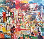 View Across the Thames from St. Thomas — John Bellany