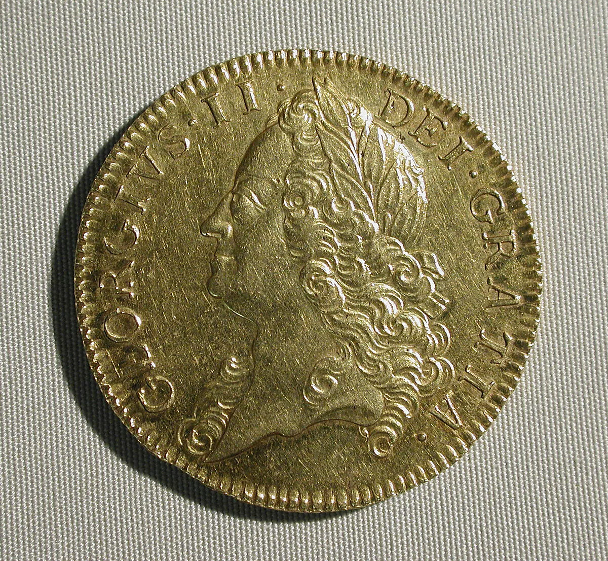 Five guineas coin of George II — John Croker
