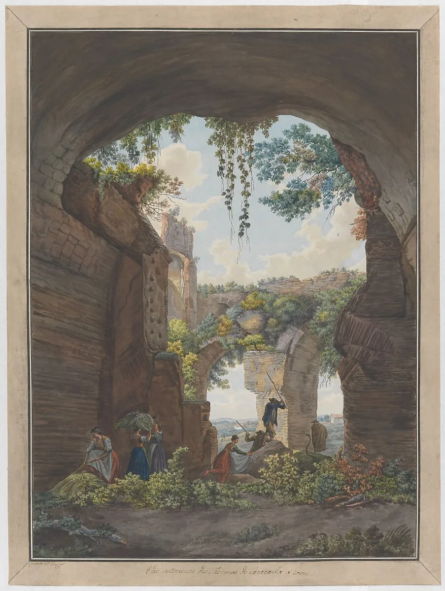 Interior of the Baths at Caracalla — Abraham Louis Rodolphe Ducros|Giovanni Volpato