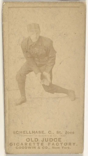 Albert Herman "Schelley" Schellhase, Catcher, St. Joseph Clay Eaters, from the Old Judge series (N172) for Old Judge Cigarettes