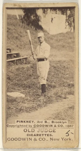 Pinkney, 3rd Base, Brooklyn, from the Old Judge series (N172) for Old Judge Cigarettes