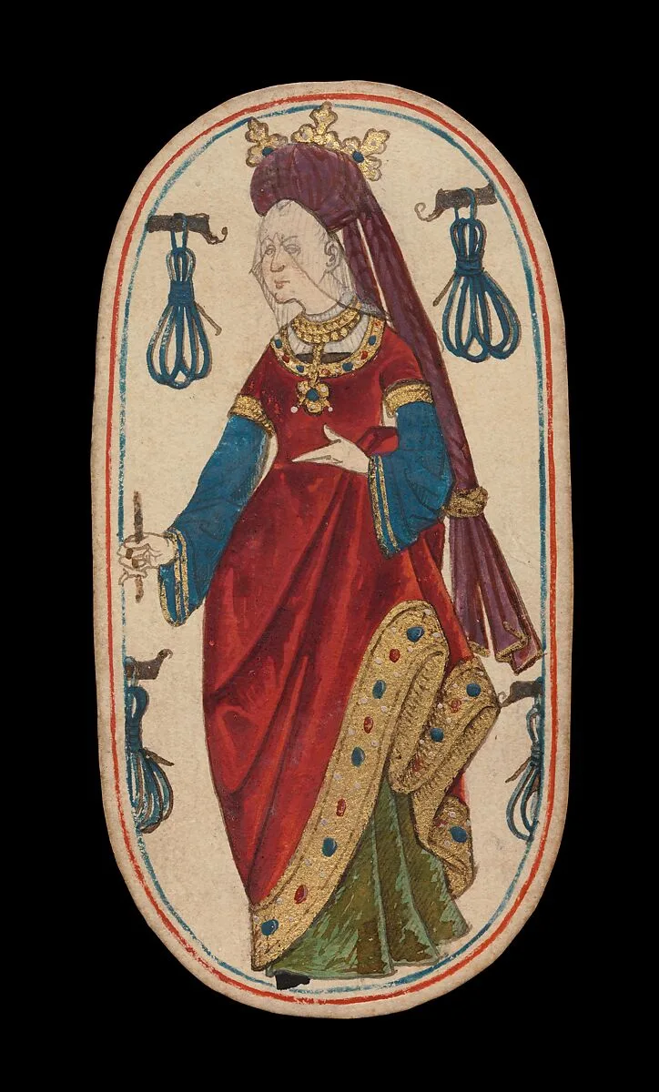 Queen of Tethers, from The Cloisters Playing Cards — Unknown