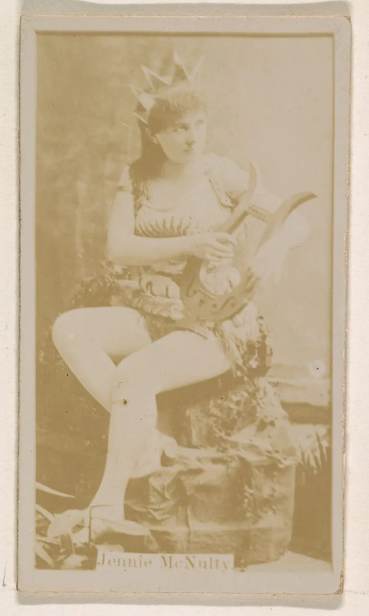 Jennie McNulty, from the Actresses series (N245) issued by Kinney Brothers to promote Sweet Caporal Cigarettes — Kinney Brothers Tobacco Company