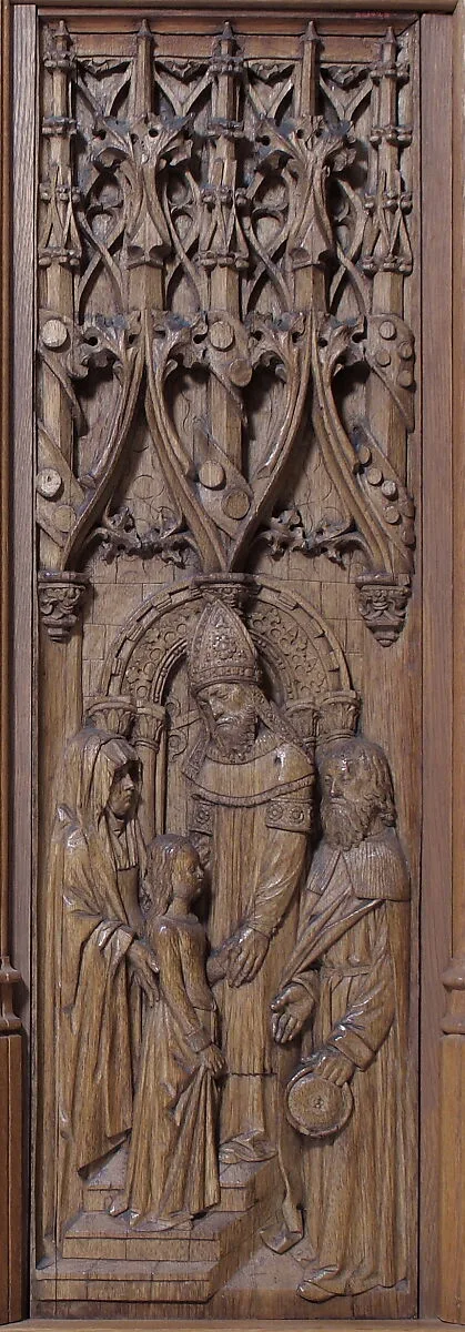 Panel with the Presentation of the Virgin in the Temple — Unknown