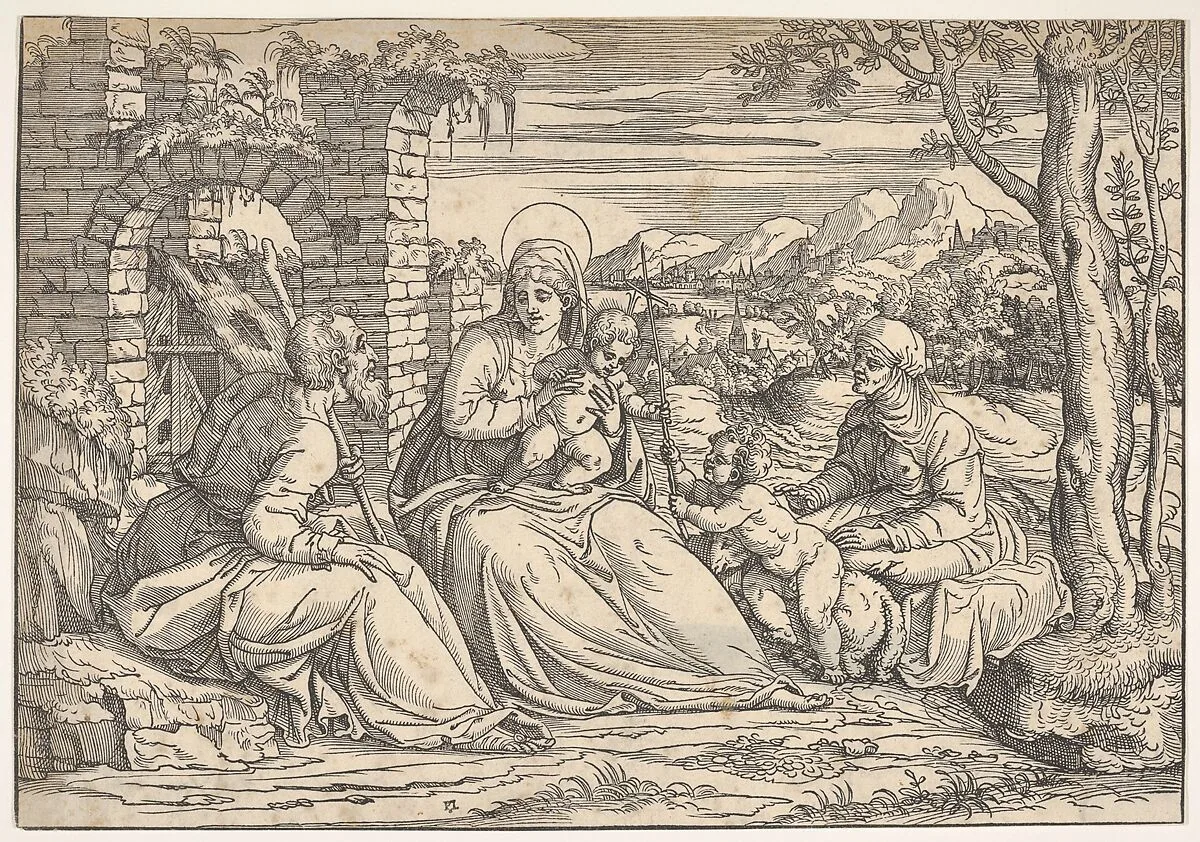 The Holy Family with saints Elizabeth and John — Titian (Tiziano Vecellio)|Nicolò Boldrini
