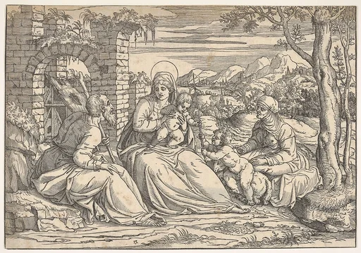 The Holy Family with saints Elizabeth and John