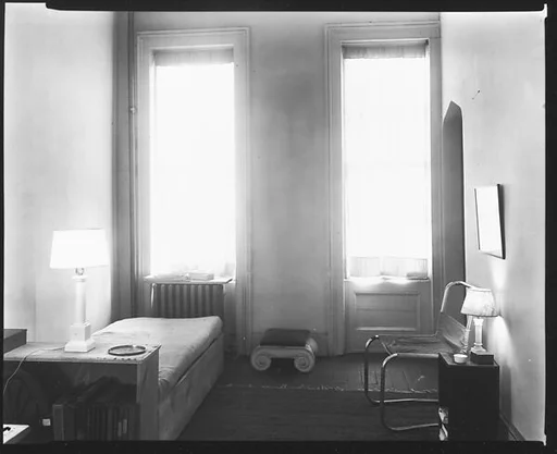 [Living Room of Walker Evans's Apartment at 441 East 92nd Street with Daybed, Ionic Capital, Music Records]