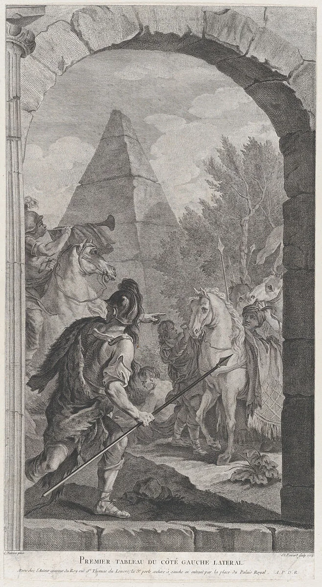 The Chapel of the Enfants-Trouvés in Paris: La Suite des rois mages: gardes et trompettes — Charles Joseph Natoire|Etienne Fessard