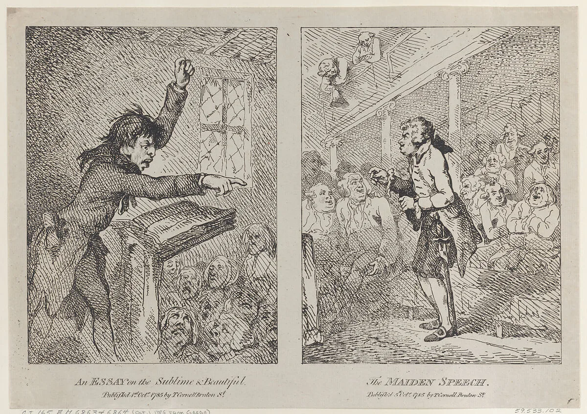 An Essay on the Sublime & Beautiful; The Maiden Speech — Thomas Cornell|Thomas Rowlandson