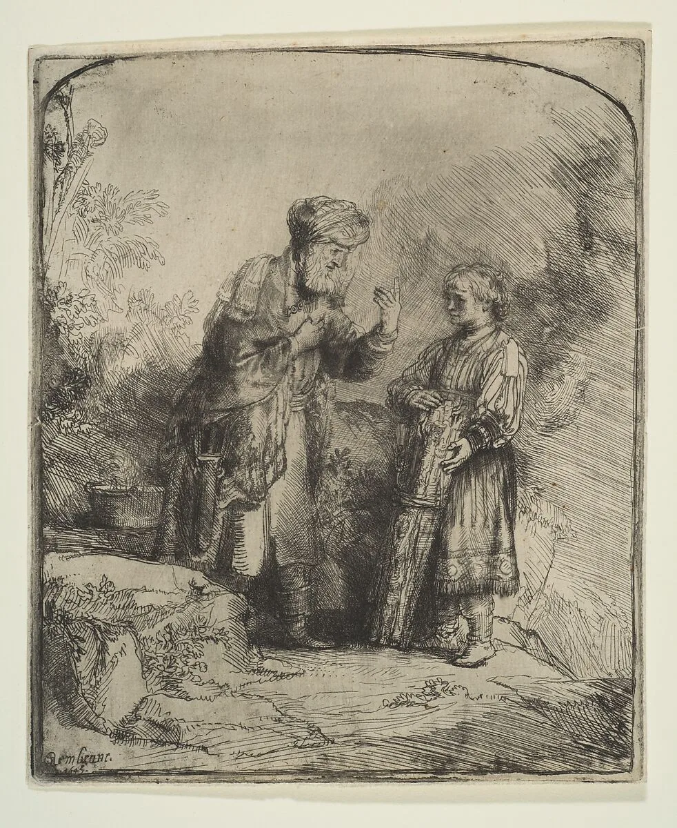 Abraham and Isaac — Rembrandt (Rembrandt van Rijn)
