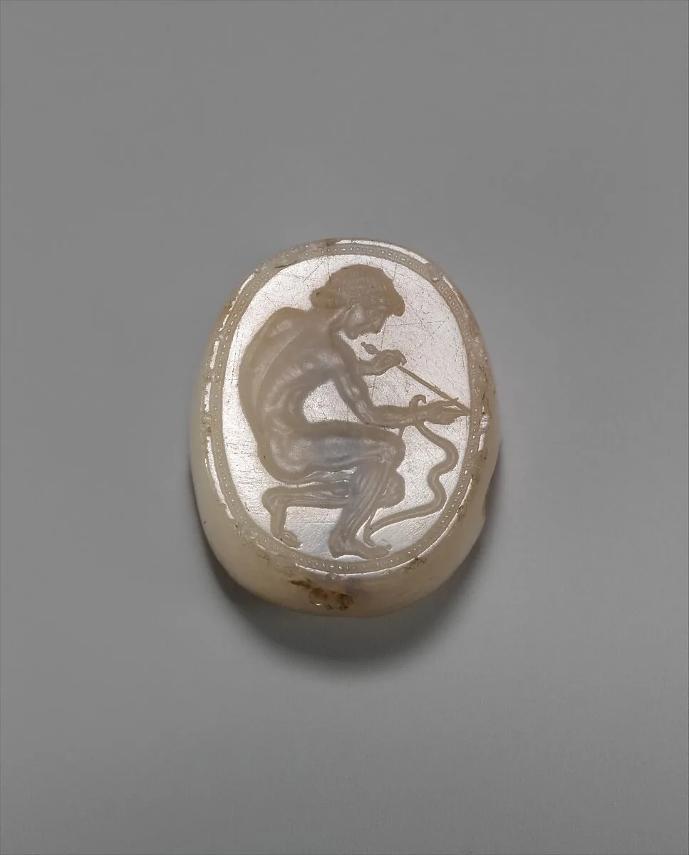 Chalcedony scaraboid — Epimenes