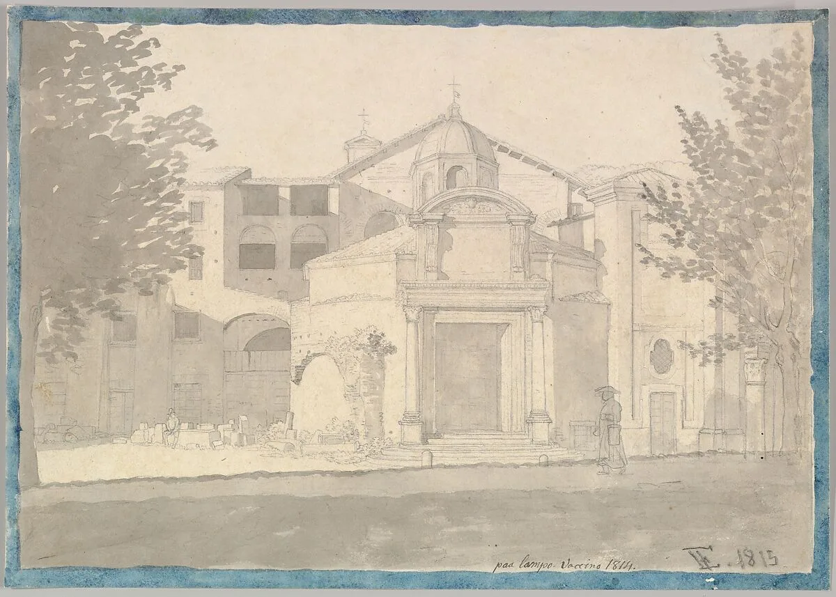 A Section of the Via Sacra, Rome (The Church of Saints Cosmas and Damian) — Christoffer Wilhelm Eckersberg
