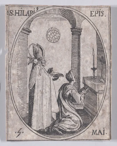 S. Hilaire, évêque (St. Hilary, Bishop), May 5th, from "Les Images De Tous Les Saincts et Saintes de L'Année" (Images of All of the Saints and Religious Events of the Year)