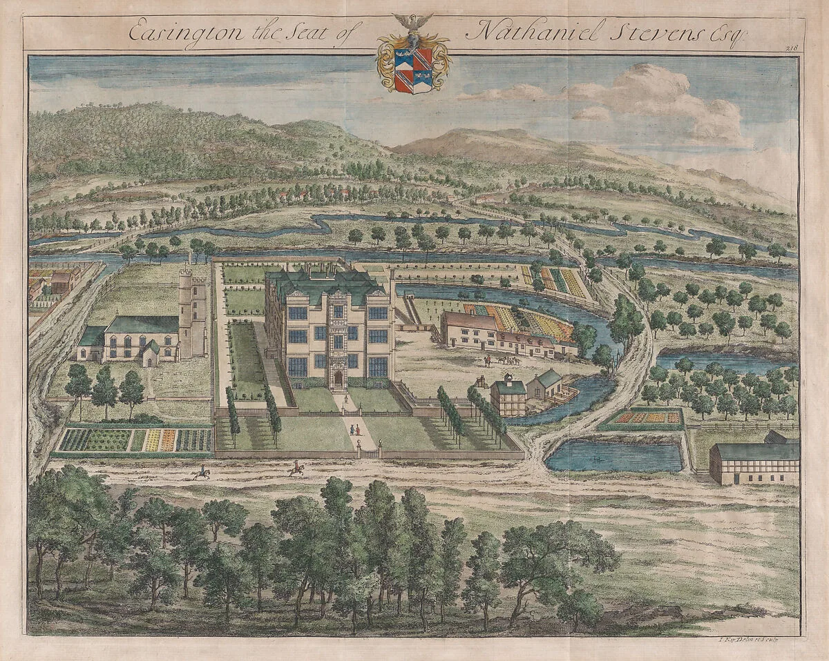 Easington, The Seat of Nathaniel Stevens, plate 218 from "The Ancient and Present State of Gloucestershire" — Nathaniel Stevens|Johannes Kip