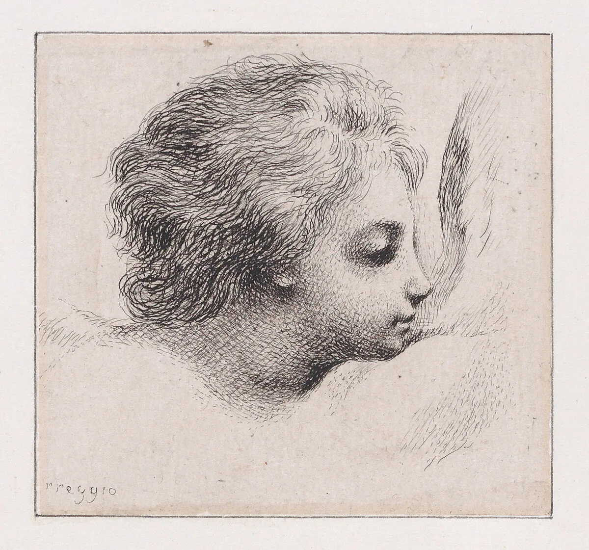 Head of a Cherub, after Guercino — baron Dominique Vivant Denon