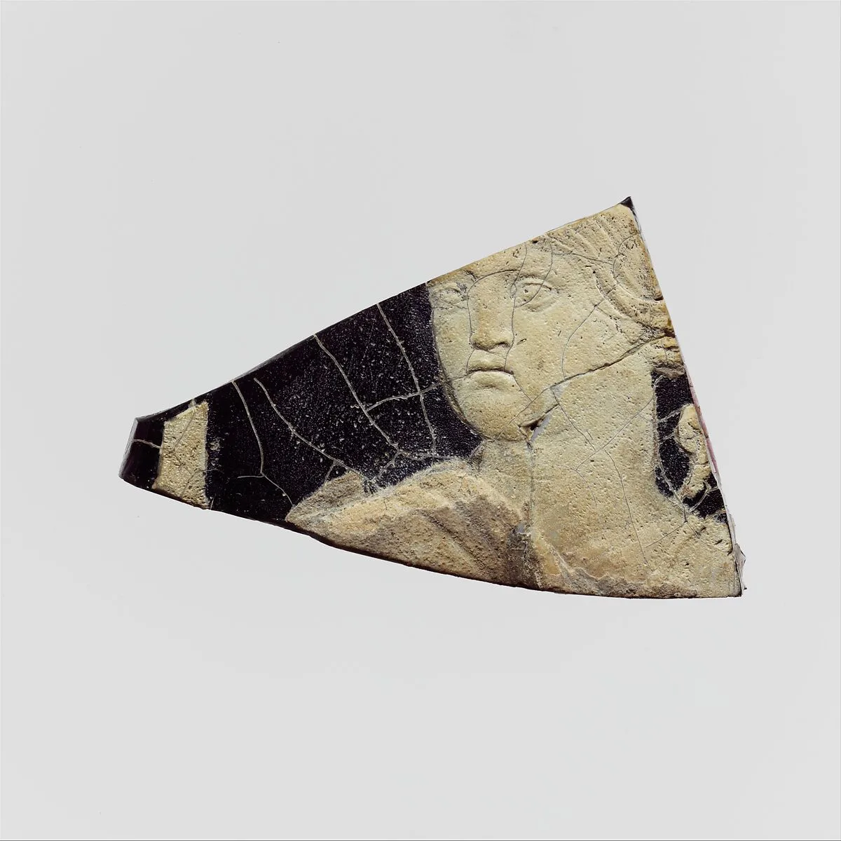 Glass cameo plaque fragment — Unknown