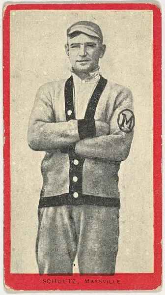 Schultz, Maysville, Blue Grass League, from the Baseball Players (Red Borders) series (T210) issued by Old Mill Cigarettes — Old Mill Cigarettes, Virginia