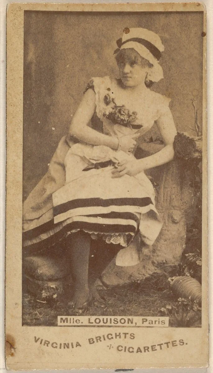 Mlle. Louison, Paris, from the Actors and Actresses series (N45, Type 1) for Virginia Brights Cigarettes — Allen & Ginter