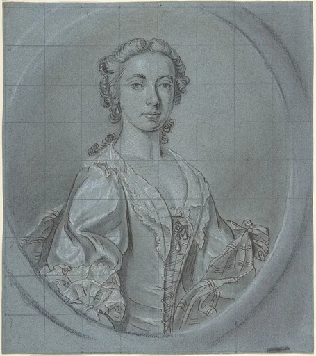 Bust-Length Portrait Study of a Young Woman with a Striped Shawl