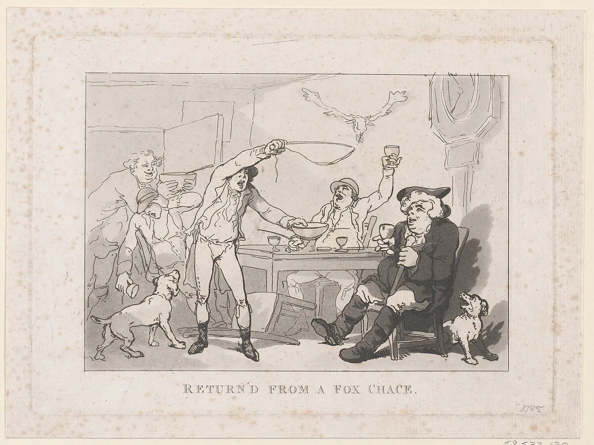Returned from a Fox Chase — Thomas Rowlandson
