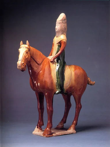 唐 三彩陶仕女騎馬俑|Horse and female rider