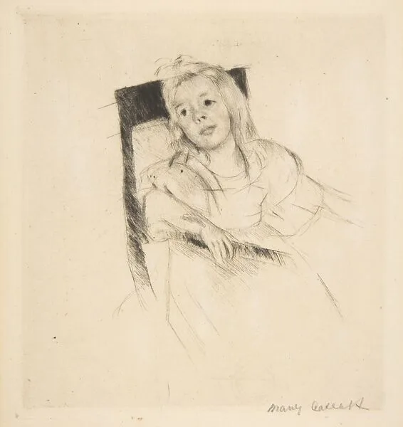 Simone Resting Her Head on the Back of a Chair — Mary Cassatt|Eugène Delâtre