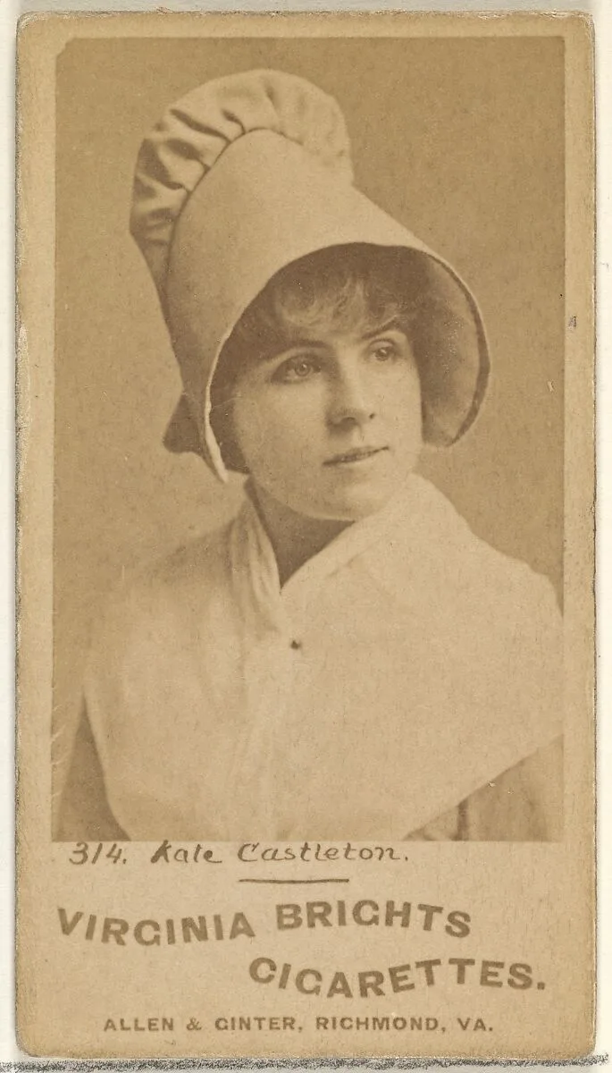 Card 314, Kate Castleton, from the Actors and Actresses series (N45, Type 1) for Virginia Brights Cigarettes — Allen & Ginter