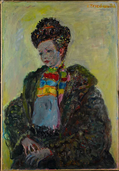 Young Woman Dressed in Fur — Terechkovitch, Constantin (Kostia)